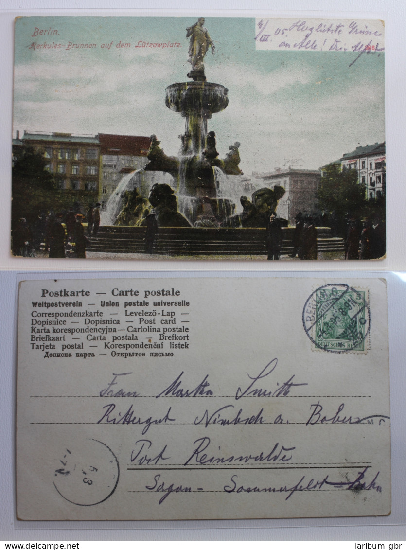 AK Berlin Herkulesbrunnen Auf Dem Lützowplatz 1905 Gebraucht #PB437 - Sonstige & Ohne Zuordnung