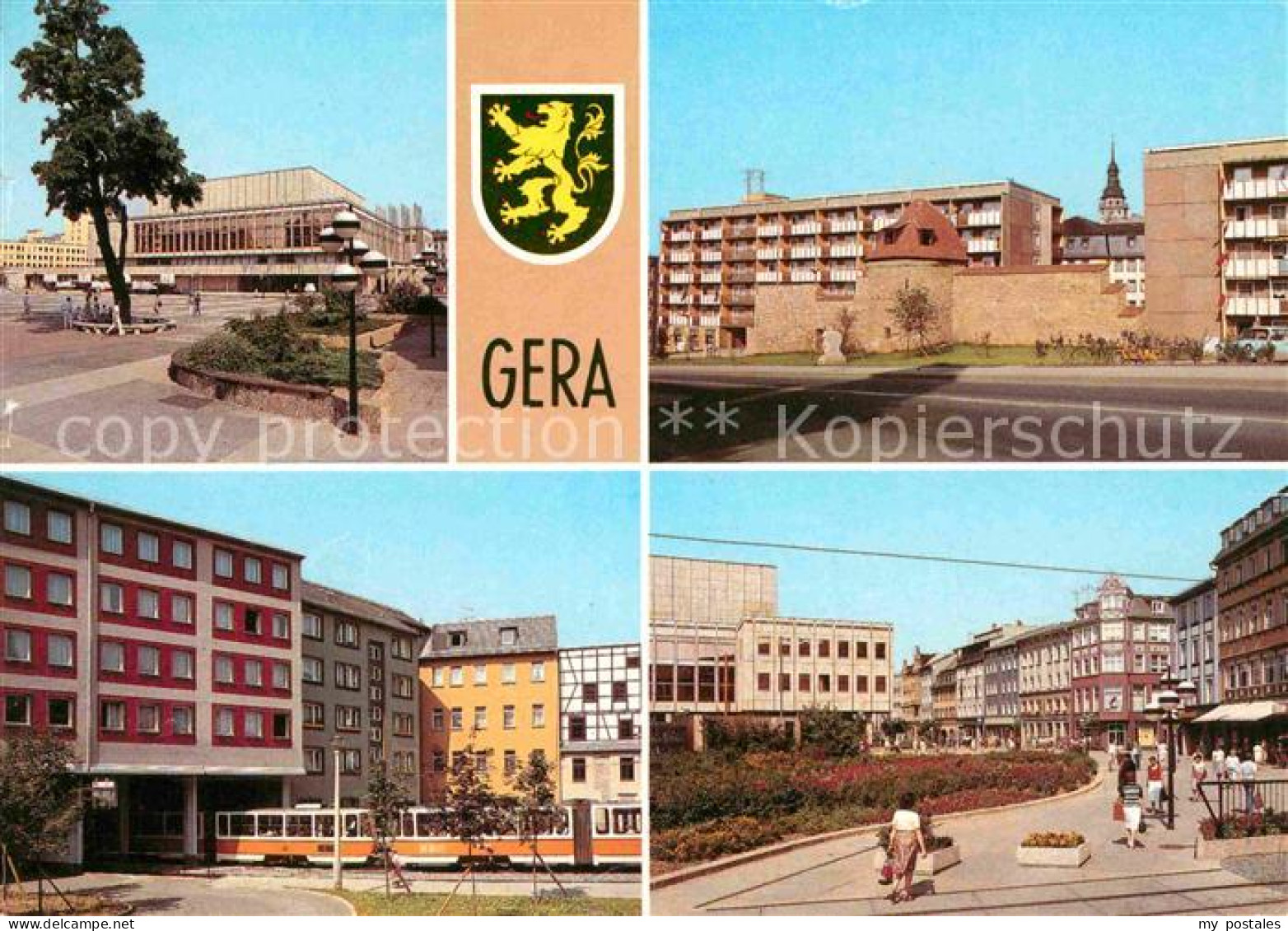 72617370 Gera Haus Der Kultur Stadtmauer Strassenbahndurchfahrt Johannisstrasse  - Gera