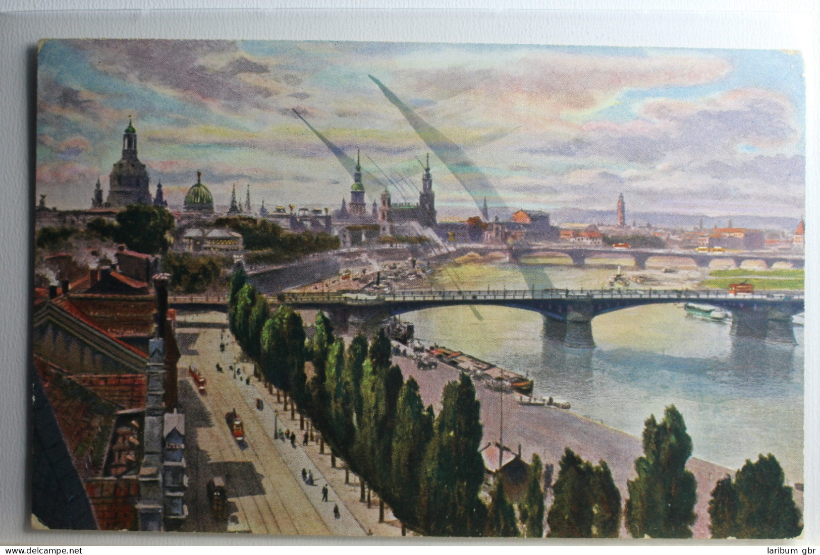 AK Dresden Carola- , Augustbrücke, Altstadt Künstlerkarte 1909 Gebraucht #PD165 - Sonstige & Ohne Zuordnung