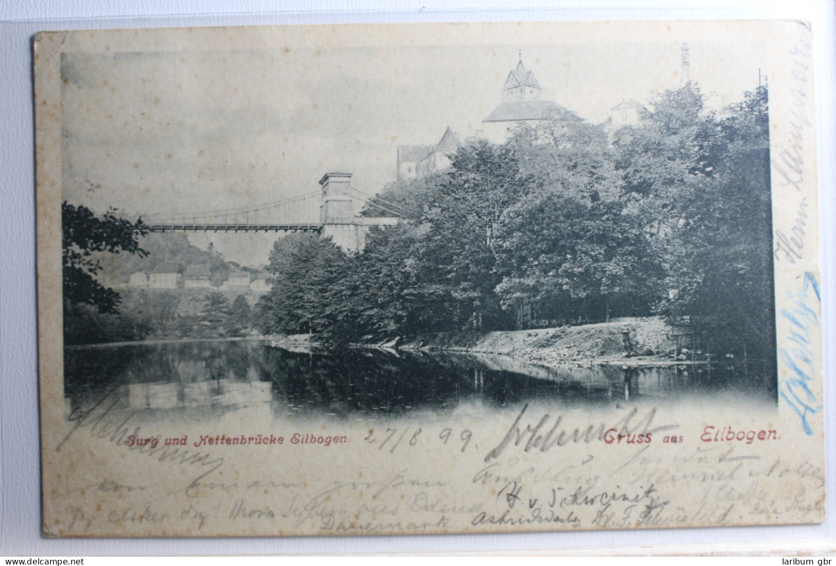 AK Eilbogen Burg Und Kettenbrücke 1899 Gebraucht #PD273 - Sudeten