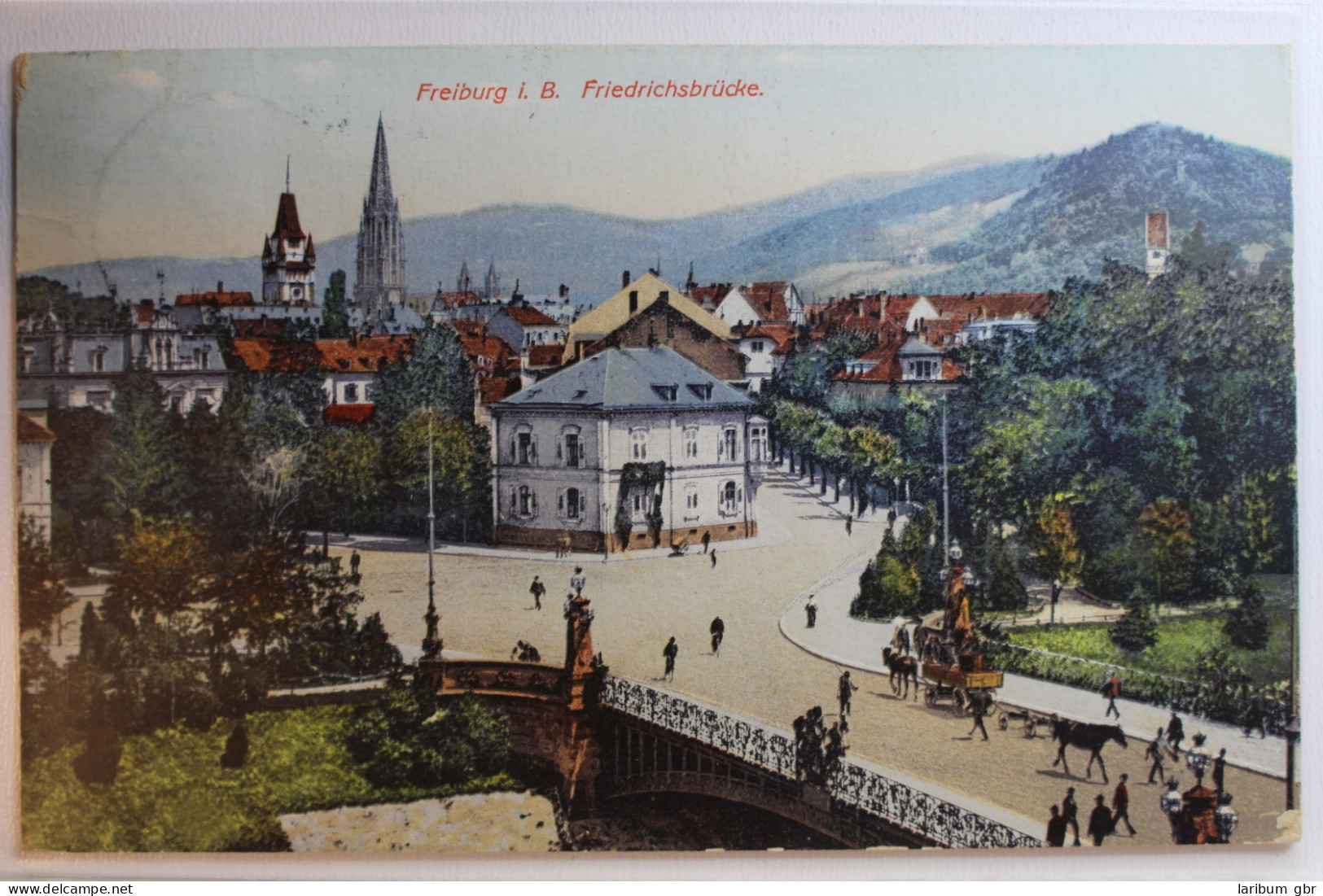 AK Freiburg Friedrichsbrücke 1912 Gebraucht #PD040 - Other & Unclassified