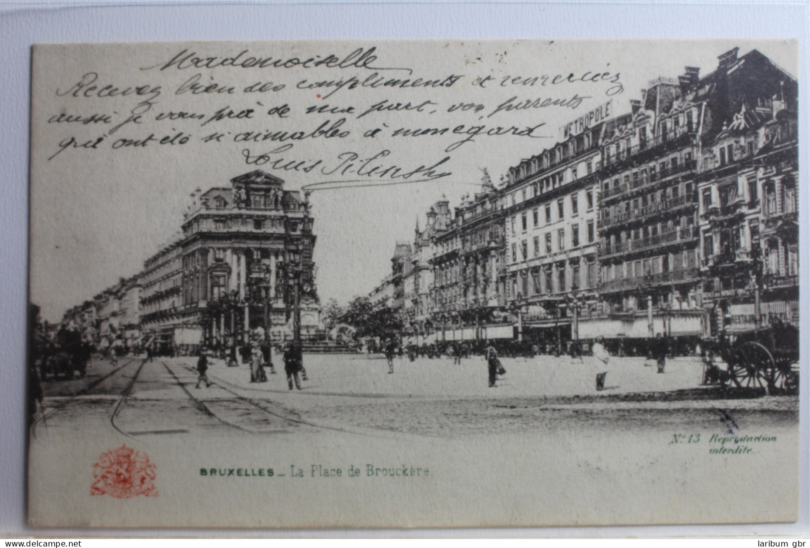 AK Brüssel La Place De Brouckére 1906 Gebraucht #PC768 - Andere & Zonder Classificatie