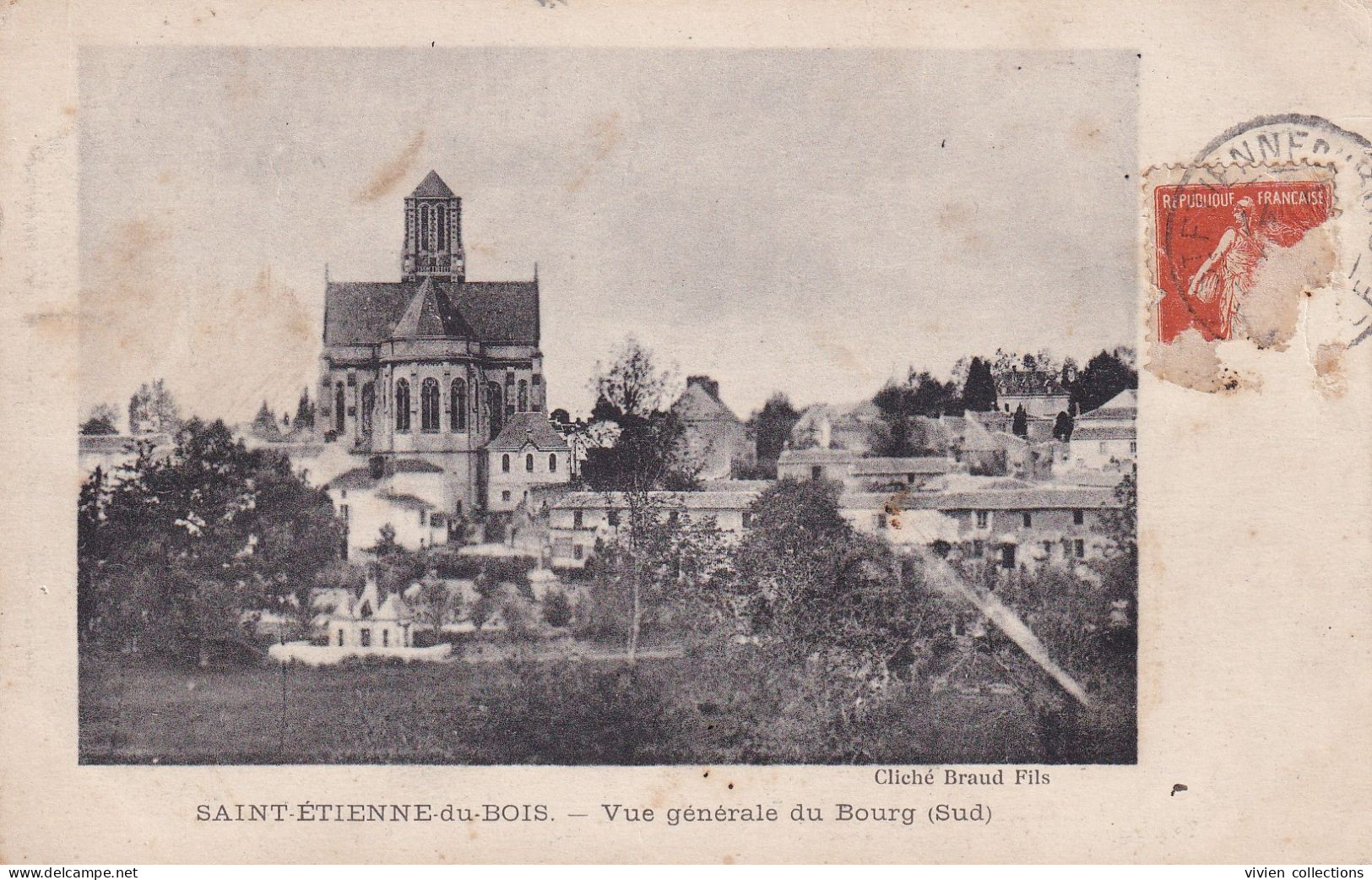 Saint Etienne Du Bois (01 Ain) Vue Générale Du Bourg Sud Circulée 1916 - Ohne Zuordnung