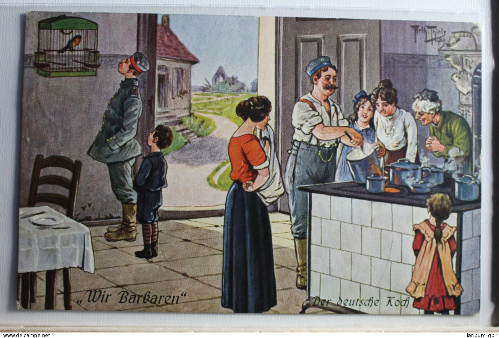 AK Deutschland Wir Barbaren / Der Deutsche Koch Feldpost 1915 Gebraucht #PD789 - Autres & Non Classés