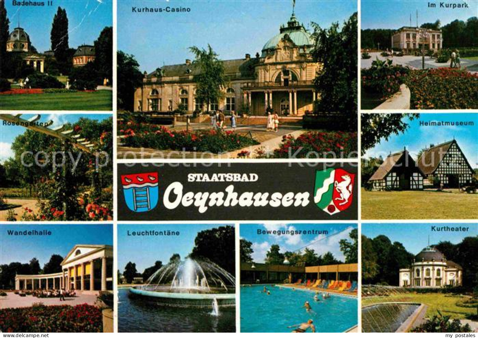 72617205 Bad Oeynhausen Badehaus Rosengarten Wandelhalle Kurhaus Casino Leuchtfo - Bad Oeynhausen