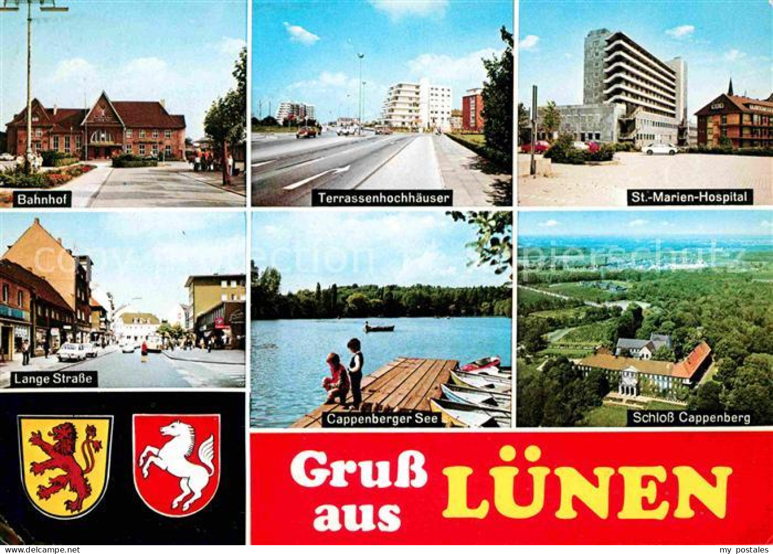 72616713 Luenen Bahnhof Terrassenhochhaeuser St Marien Hospital Lange Strasse Ca - Lünen