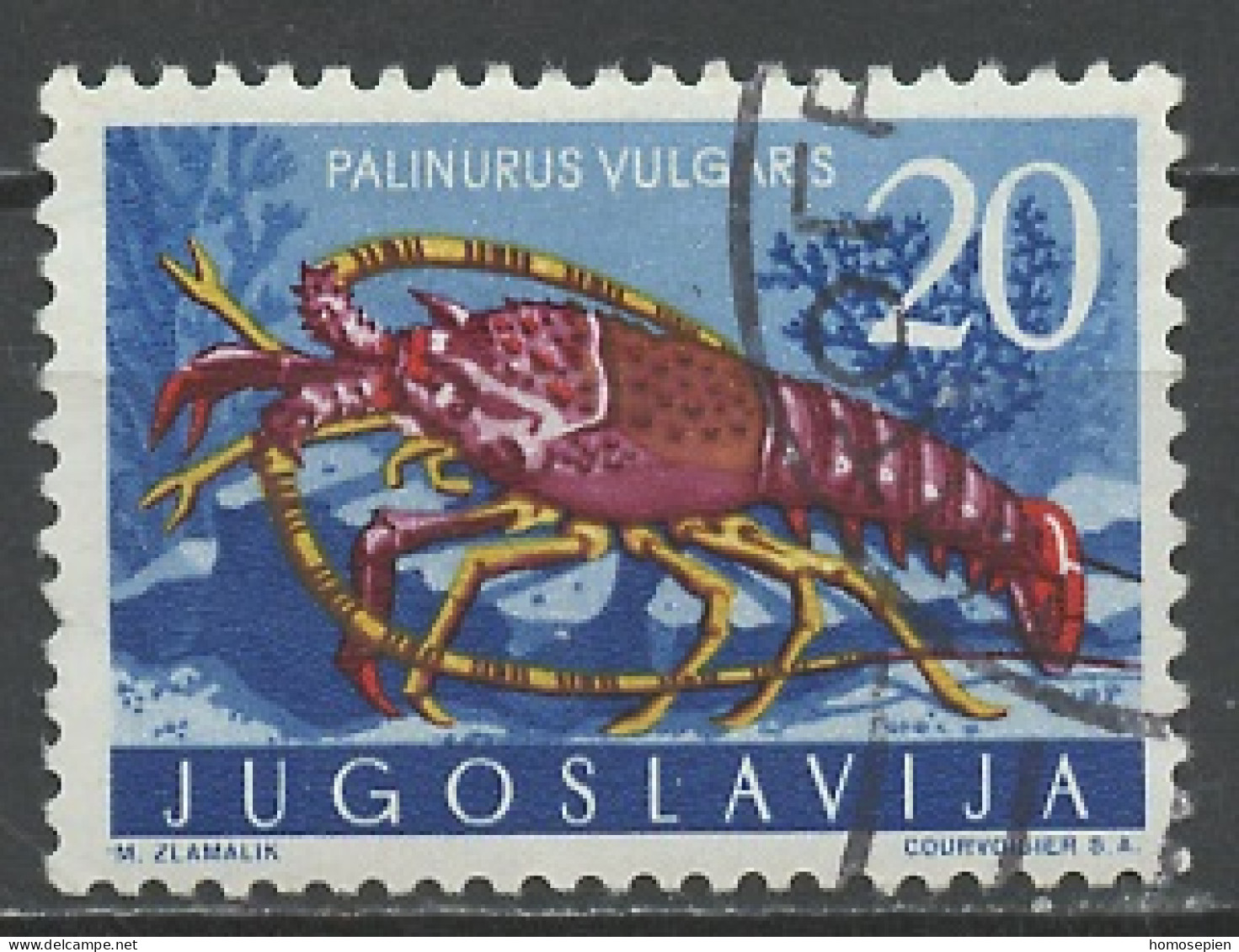 Yougoslavie - Jugoslawien - Yugoslavia 1956 Y&T N°699 - Michel N°797 (o) - 20d Langouste - Used Stamps