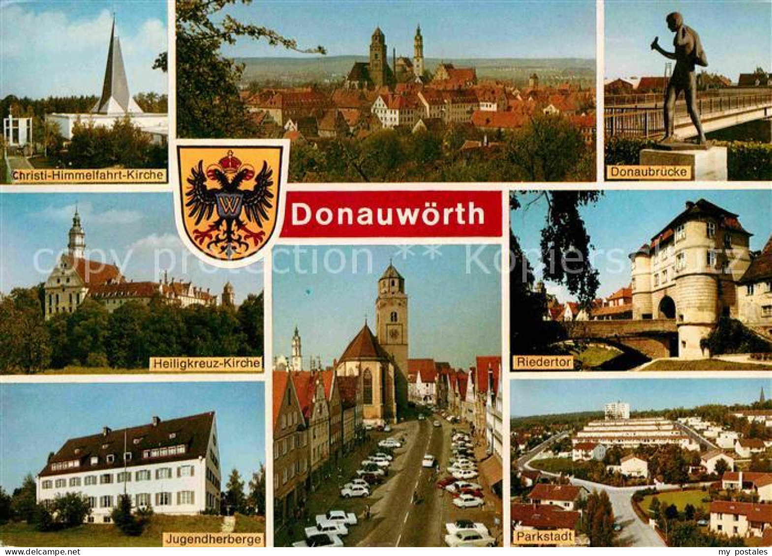 72616631 Donauwoerth Kirchen Donaubruecke Denkmal Statue Riedertor Parkstadt Jug - Donauwoerth