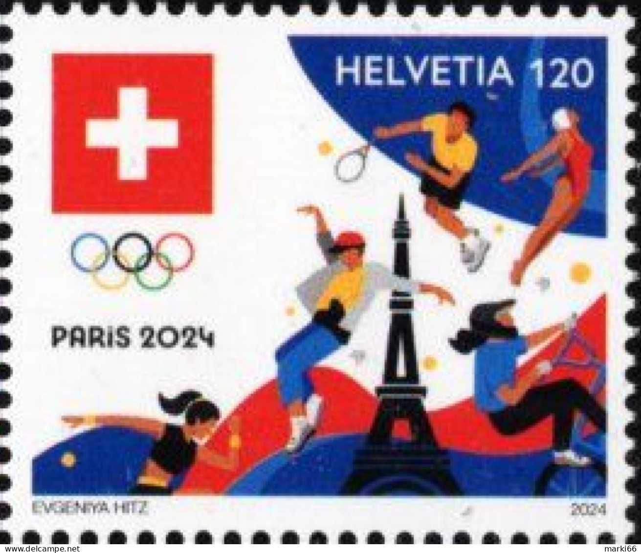 Switzerland - 2024 - XXXIII Summer Olympic Games In Paris - Mint Stamp - Ungebraucht