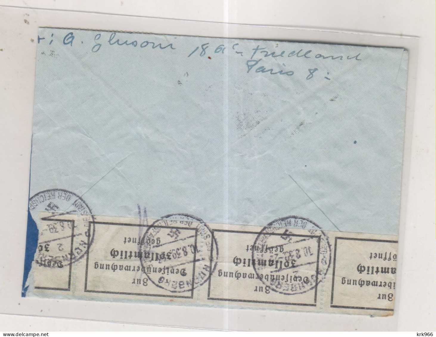 FRANCE  1939  PARIS Nice Cover To Germany - Brieven En Documenten