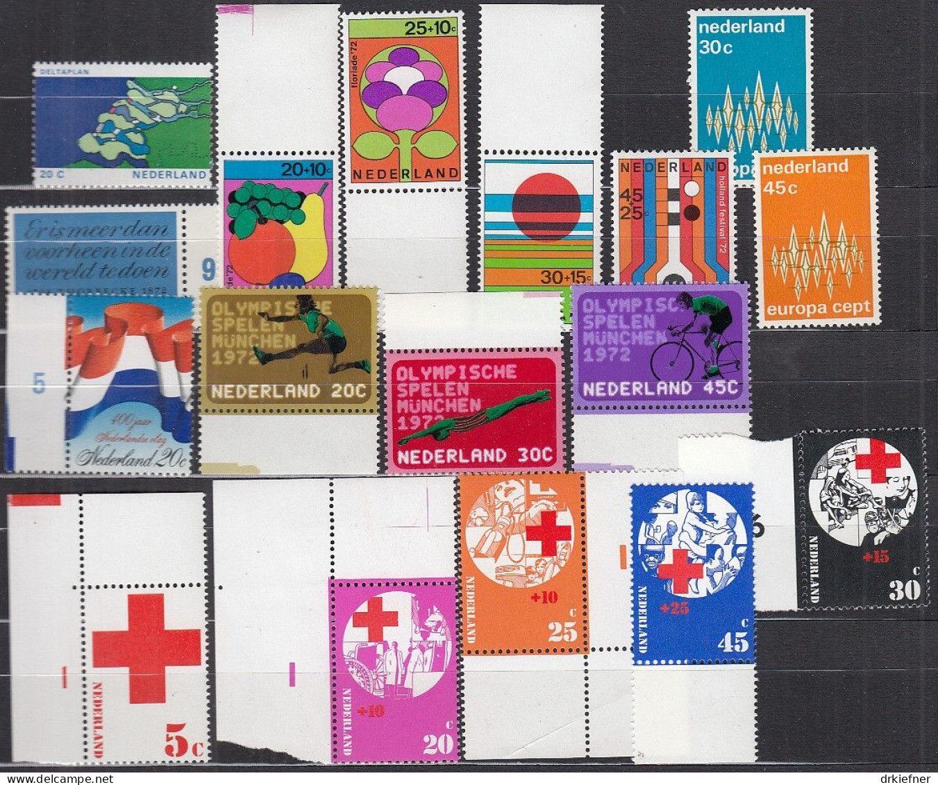 NIEDERLANDE  974, 983-998, Postfrisch **, Aus Jahrgang 1972 - Unused Stamps