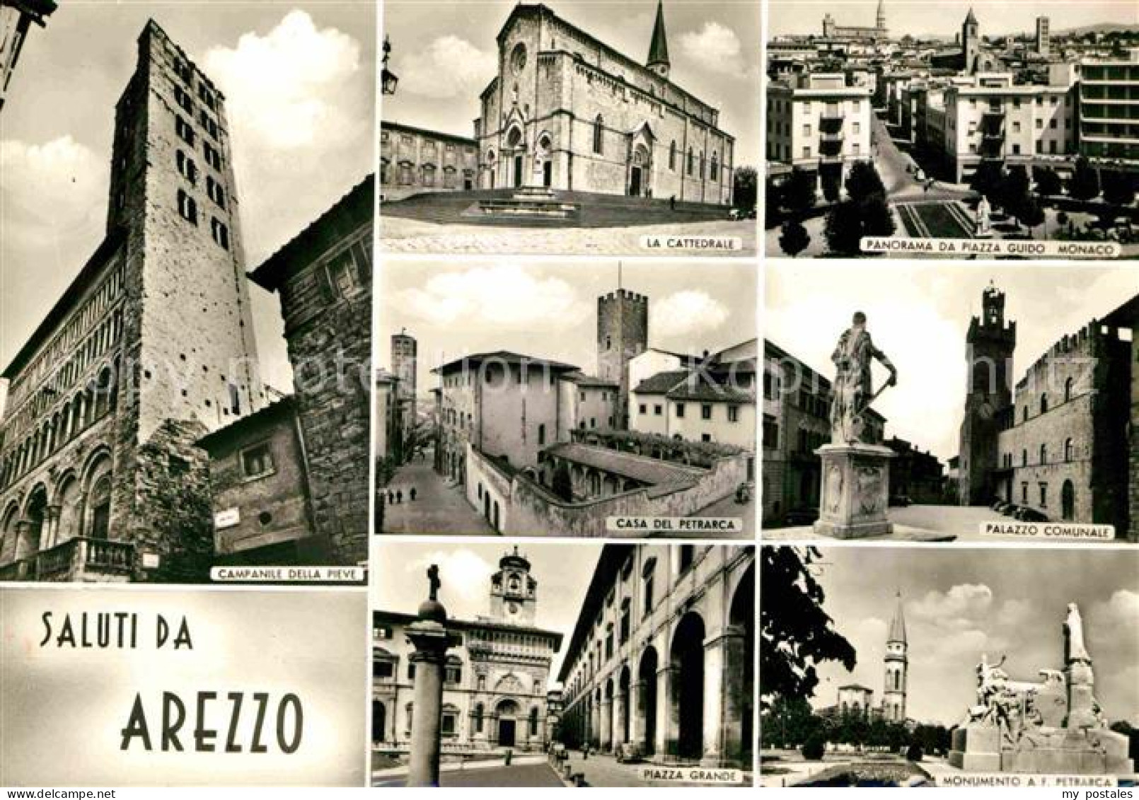 72616157 Arezzo Campanile Della Peve Cattedrale Panorama Da Piazza Guido Monaco  - Andere & Zonder Classificatie