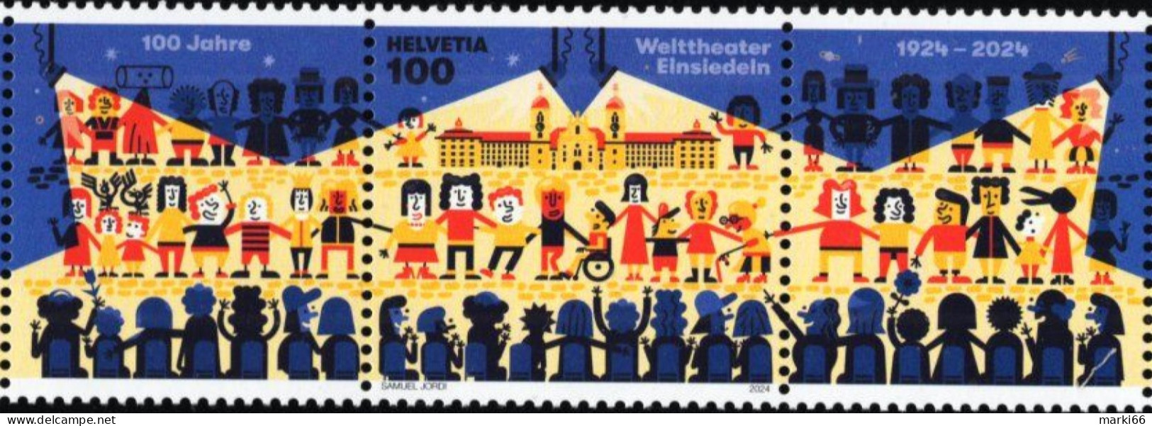 Switzerland - 2024 - Centenary Of Einsiedeln World Theatre - Mint Stamp With 2 Coupons - Unused Stamps