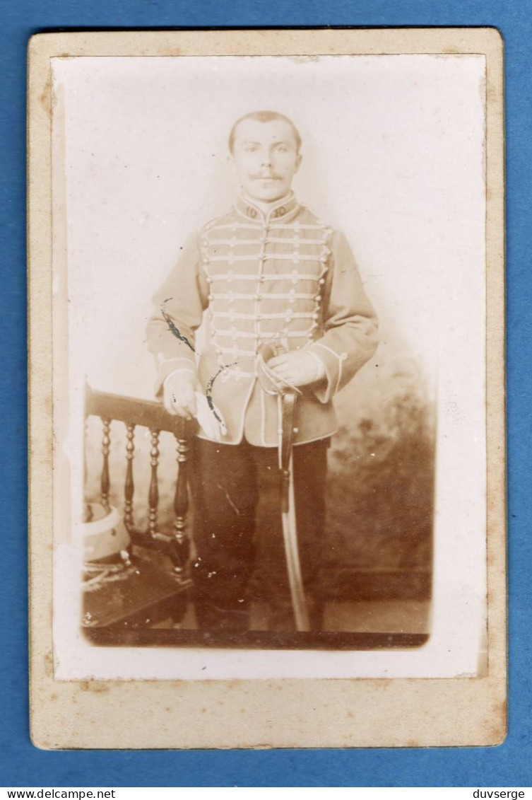 Photo Militaire Photographie Baron Bordeaux Soldat Du 10eme Regiment Chasseurs à Cheval F Ormat 11cm X 16,5cm ) - Guerre, Militaire