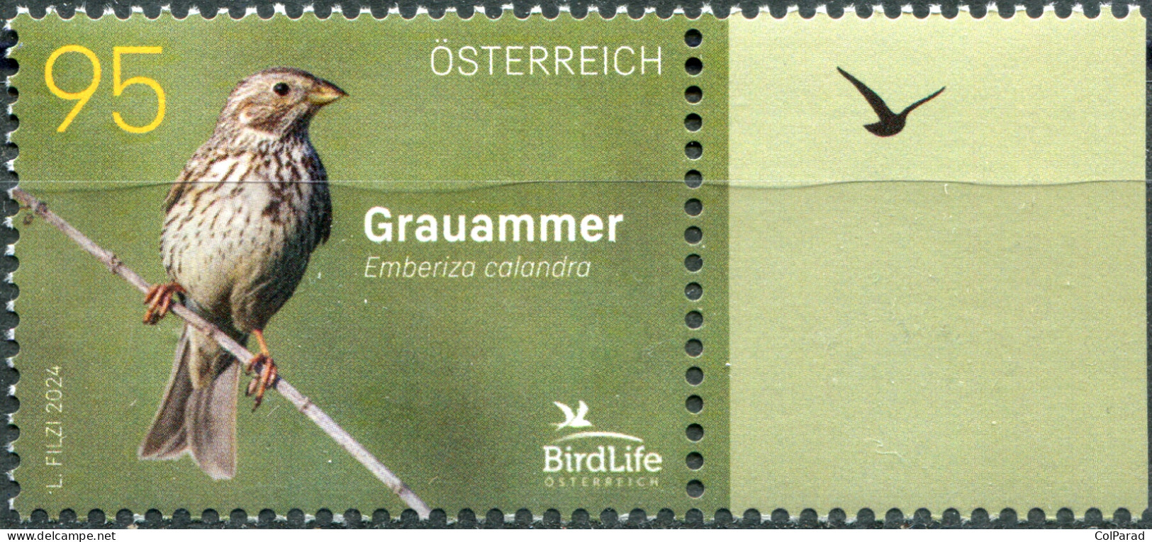 AUSTRIA - 2024 - STAMP MNH ** - Corn Bunting (Emberiza Calandra) (I) - Unused Stamps