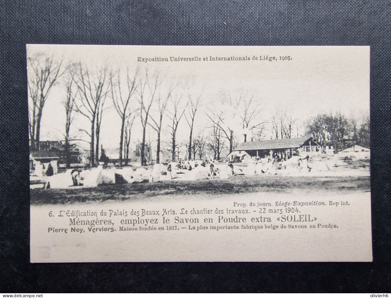 CP BELGIQUE (M2409) LIEGE EXPOSITION 1905 (2 Vues) Pierre Ney Verviers Soleil Le Palais Des Beaux-Arts Le 22 Mars 1904 - Liege