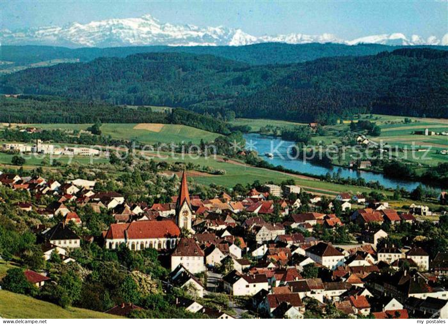 72615615 Gailingen Panorama Mit Rhein Saentis Und Churfirsten Gailingen Am Hochr - Sonstige & Ohne Zuordnung