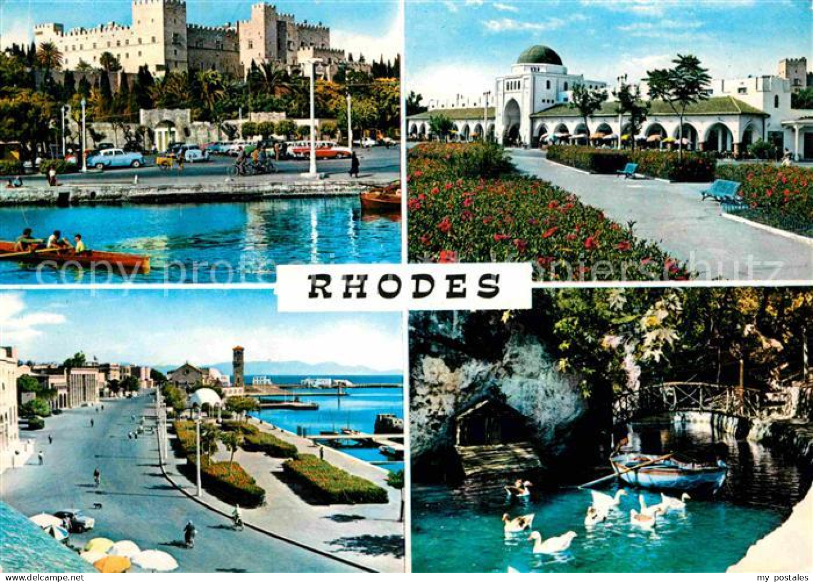 72615570 Rhodes Rhodos Greece Schloss Promenade Schwanenteich Rhodes - Greece