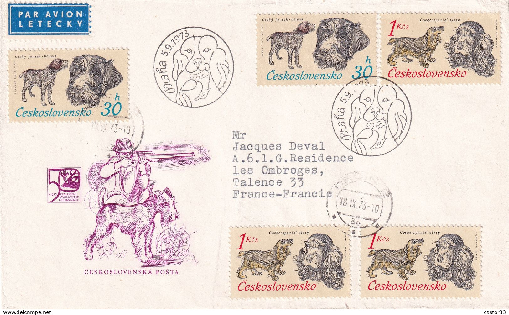 Enveloppe Timbres Chiens - Other & Unclassified