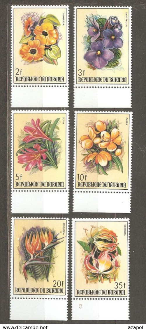 Burundi: Full Set Of 6 Mint Stamps, Plants - Flowers, 1986, Mi#1672-7, MNH - Ungebraucht