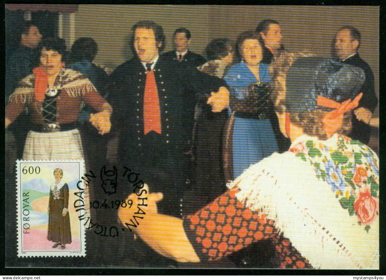 Mk Faroe Islands Maximum Card 1989 MiNr 183 | Traditional Costumes. Stakkur Woman #max-0094 - Faeroër