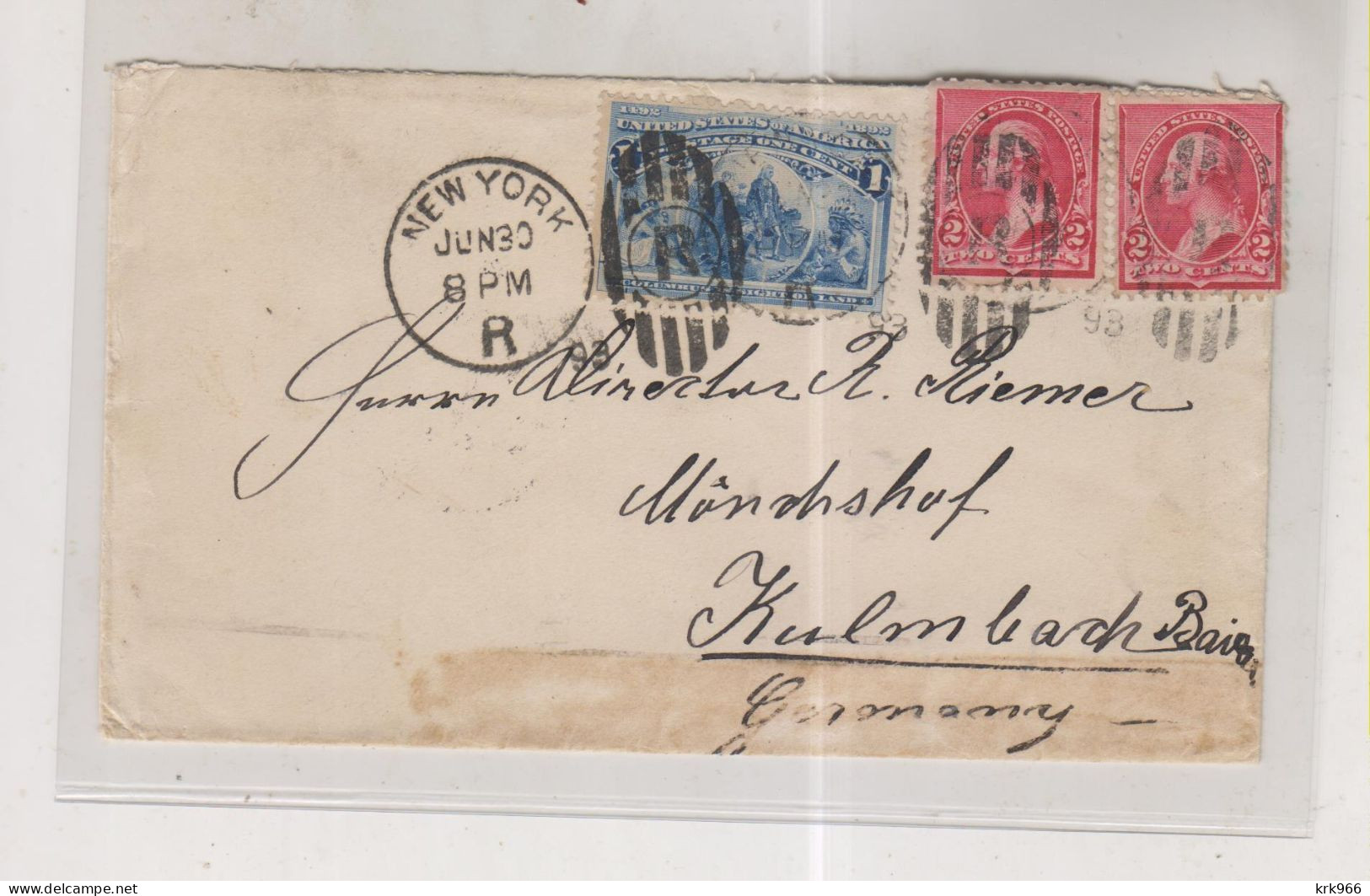 UNITED STATES 1898 NEW YORK Nice Cover To Germany - Lettres & Documents