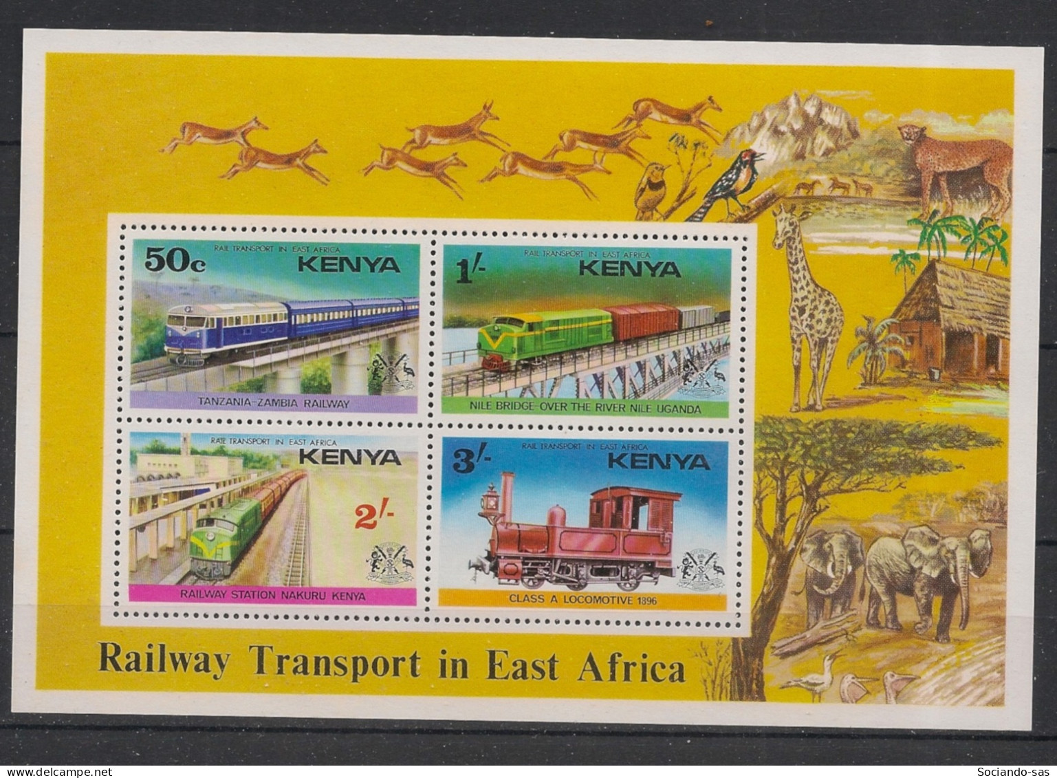 KENYA - 1976 - Bloc-feuillet BF N°YT. 2 - Train - Neuf Luxe ** / MNH / Postfrisch - Kenya (1963-...)