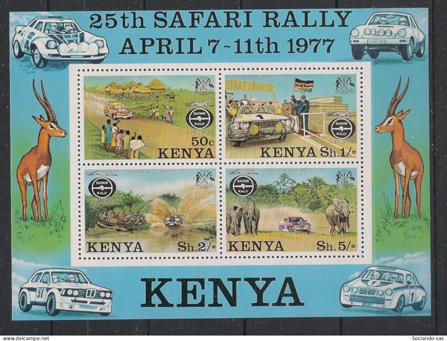 KENYA - 1977 - Bloc-feuillet BF N°YT. 6 - Rallye - Neuf Luxe ** / MNH / Postfrisch - Kenia (1963-...)
