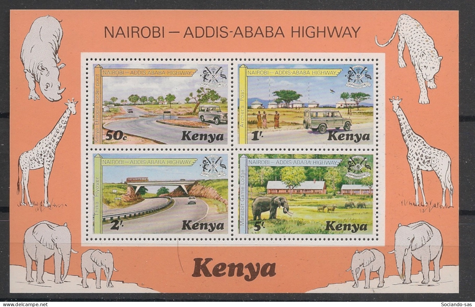 KENYA - 1977 - Bloc-feuillet BF N°YT. 10 - Highway - Neuf Luxe ** / MNH / Postfrisch - Kenya (1963-...)