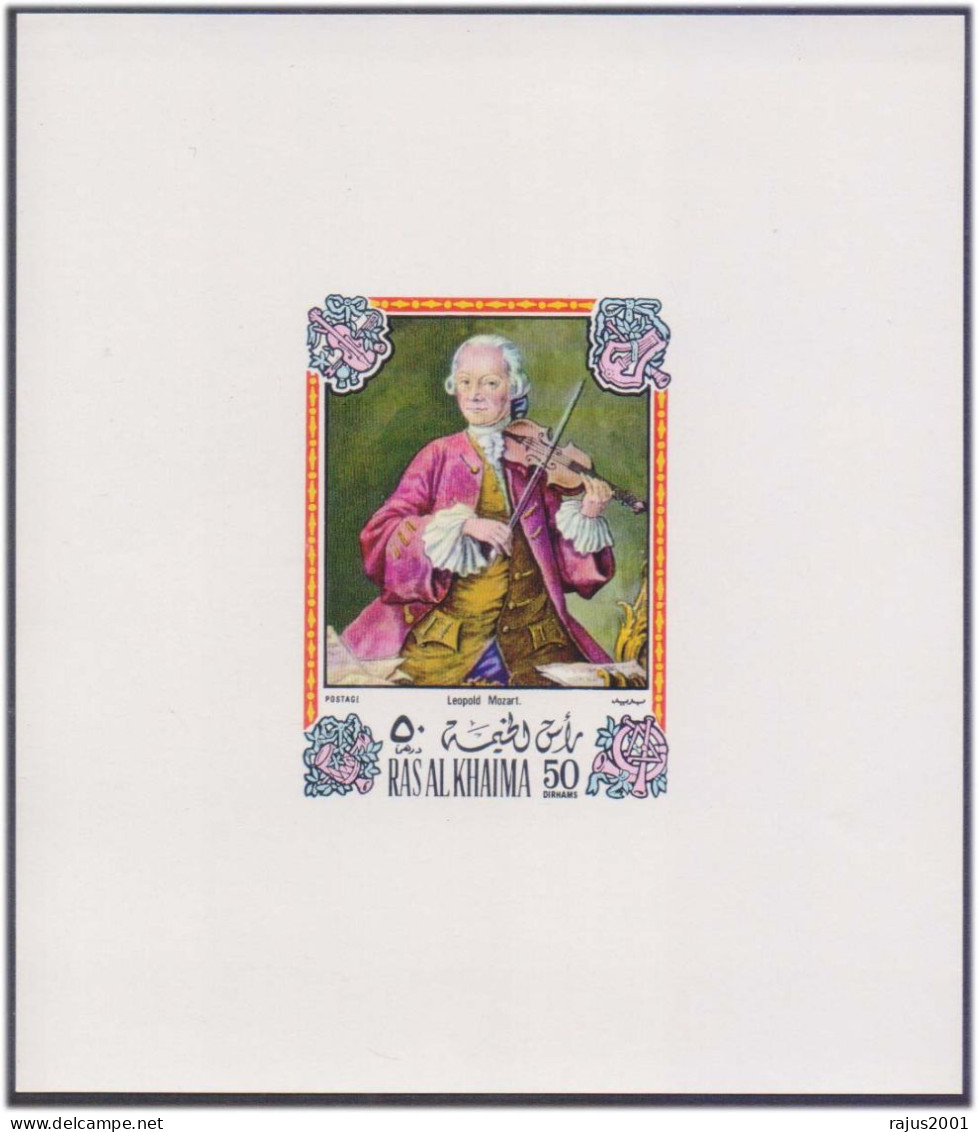 Mozart, Member Masonic Lodge Zur Wohltätigkeit, Freemasonry, Composer, Musical Instrument Deluxe Proof MNH Superb Condit - Franc-Maçonnerie