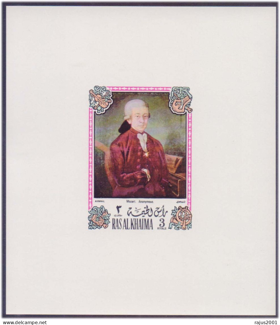 Mozart, Member Masonic Lodge Zur Wohltätigkeit, Freemasonry, Composer, Musical Instrument Deluxe Proof MNH Superb Condit - Freemasonry