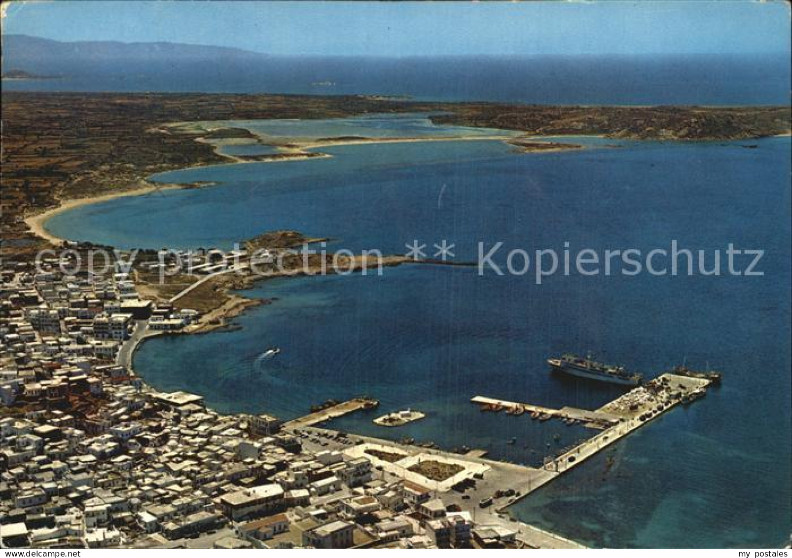 72614412 Naxos Fliegeraufnahme Mit Hafen Naxos - Greece