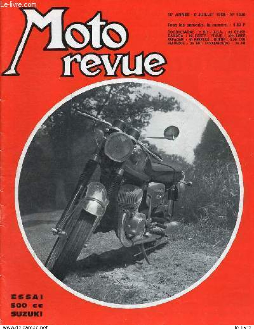 Moto Revue N°1890 6 Juillet 1968 - Un Français Au Tourist Trophy (en Spectateur) - Le Point Du Championnat Du Monde De M - Andere Magazine