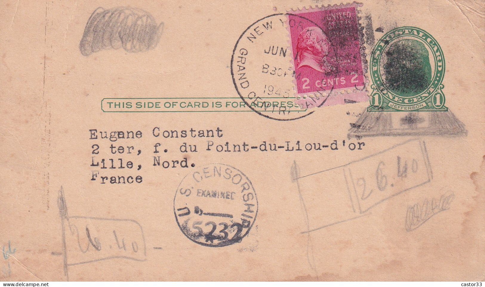 U.S. Postage Card, Cachet Censorship - Other & Unclassified