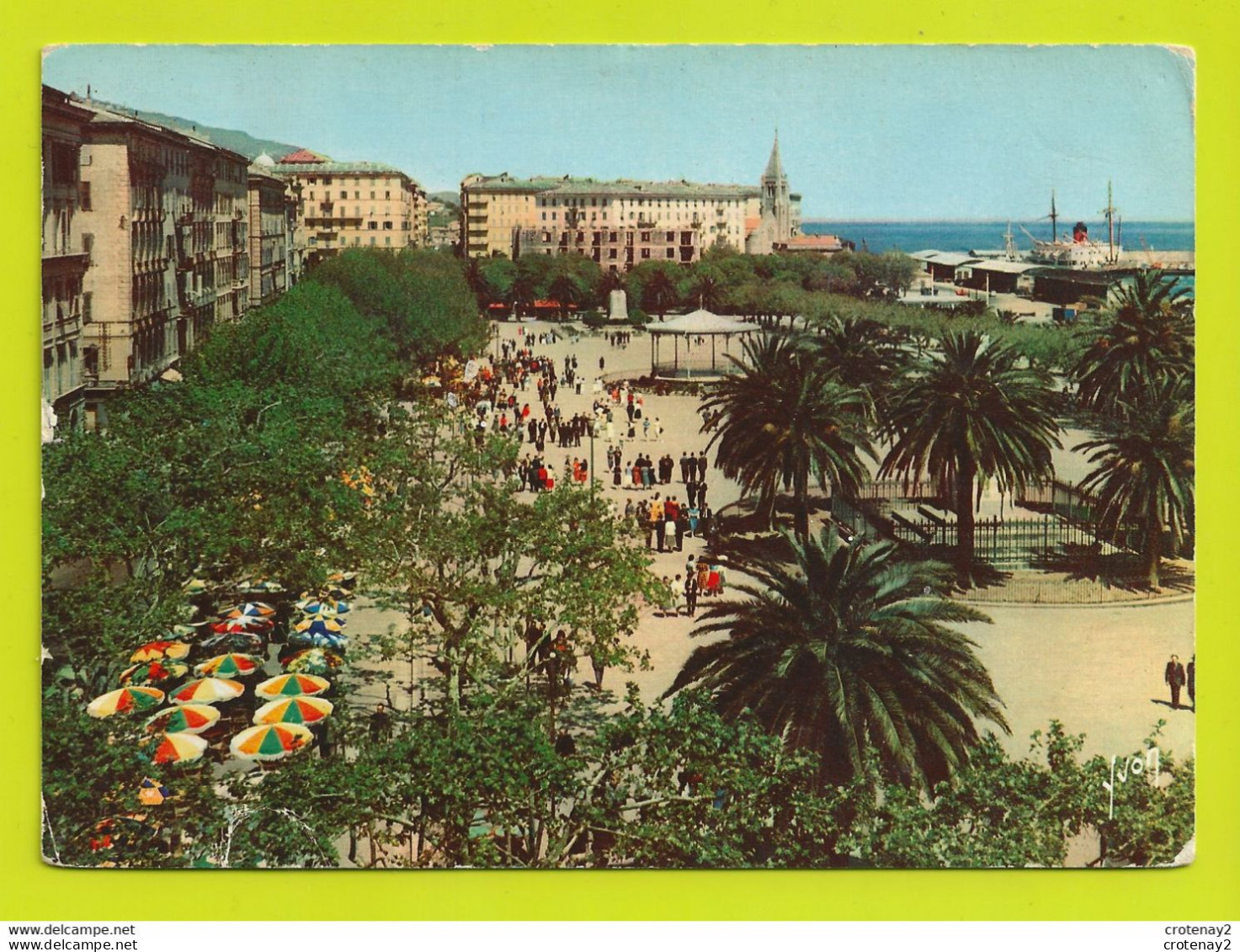 Haute Corse BASTIA N°1223 Place St Nicolas Kiosque BATEAU Animée VOIR DOS Et Flamme De Corté En 1960 - Bastia