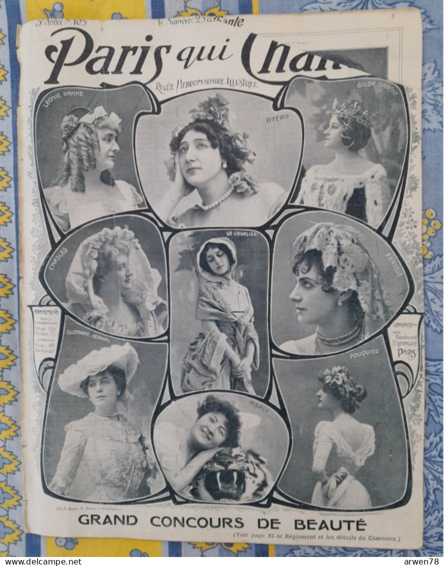 REVUE PARIS QUI CHANTE 1905 N°105 PARTITION GRAND CONCOURS DE BEAUTE - Partituras