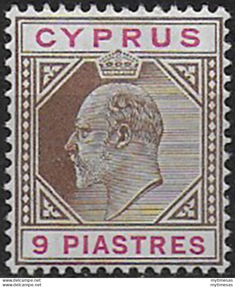 1904 Cyprus Edward VII 9p. Brown And Carmine MNH SG N. 56 - Autres & Non Classés