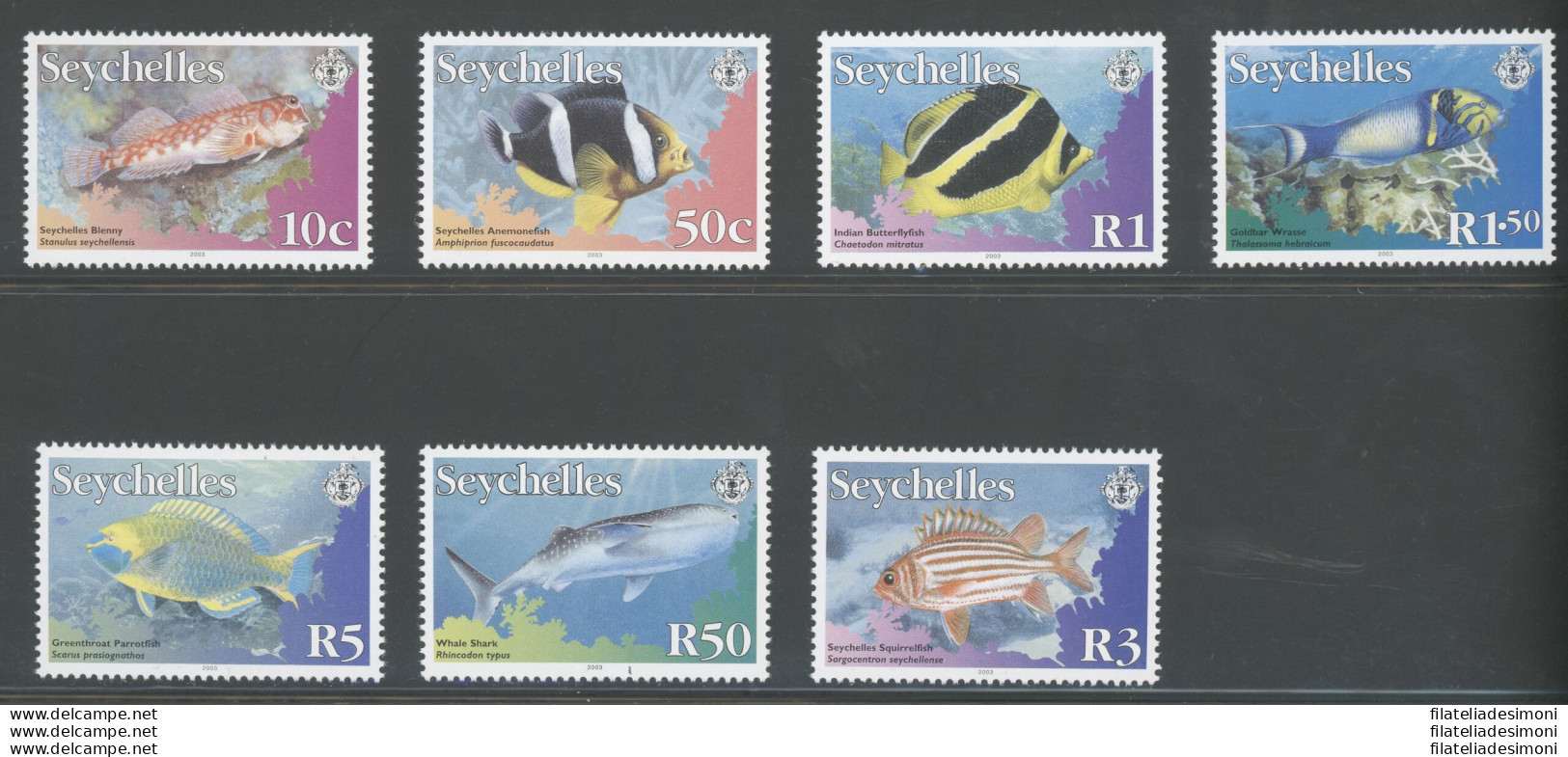 2003 Seychelles - Yvert N. 864-70 - Pesci - 14 Valori - Serie Completa 7 Valori - MNH** - Fische