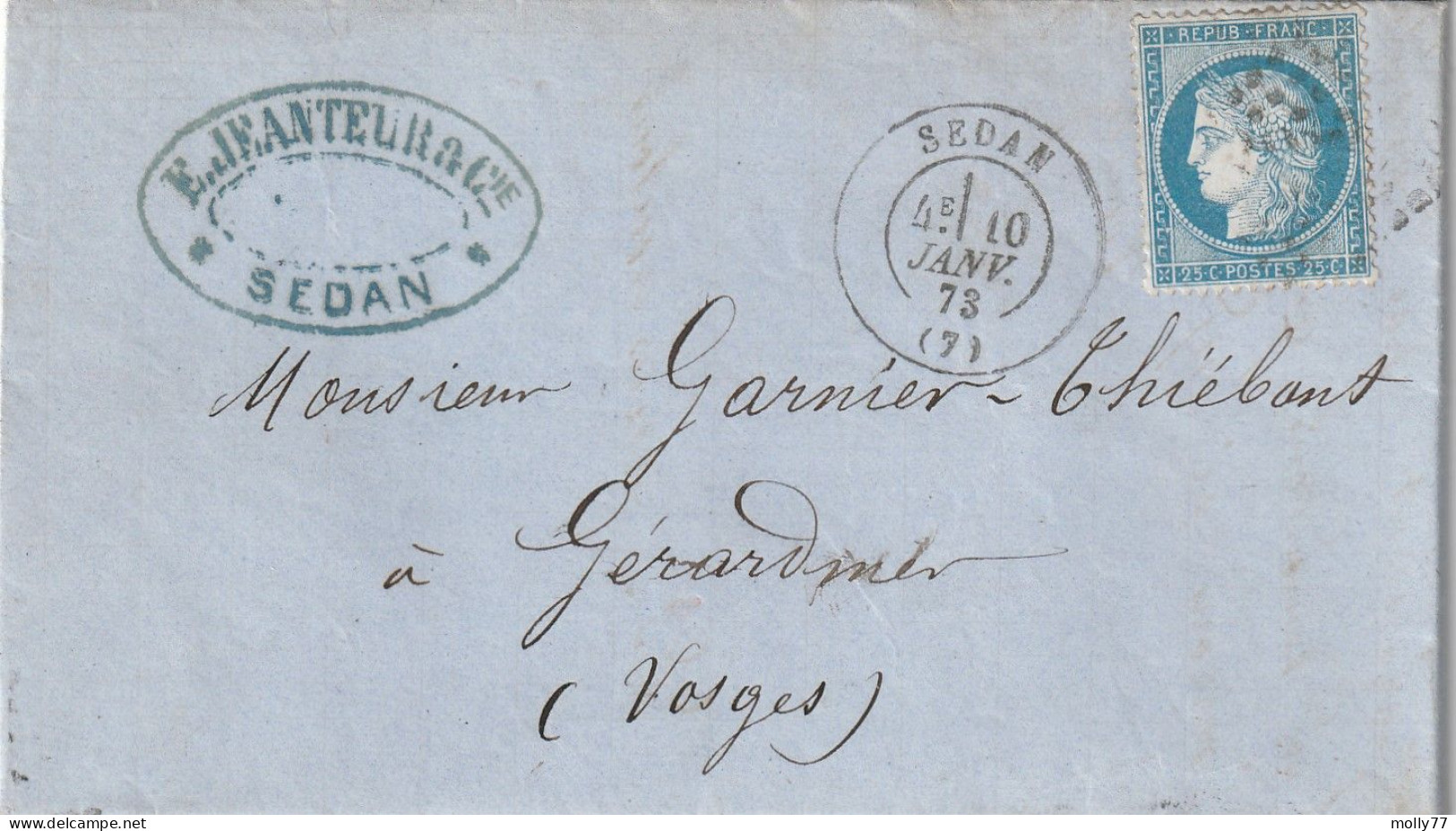 Lettre De Sedan à Gérardmer LAC - 1849-1876: Période Classique