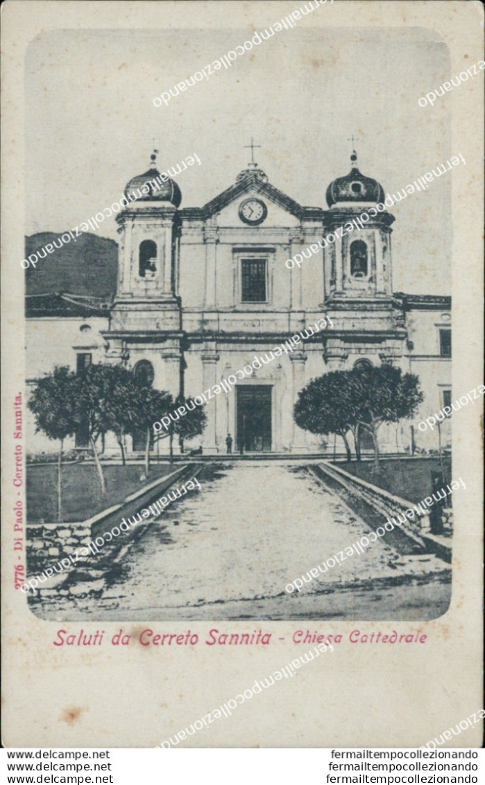 Bq601 Cartolina Cerreto Sannita Chiesa Cattedrale Inizio 900 Benevento - Benevento