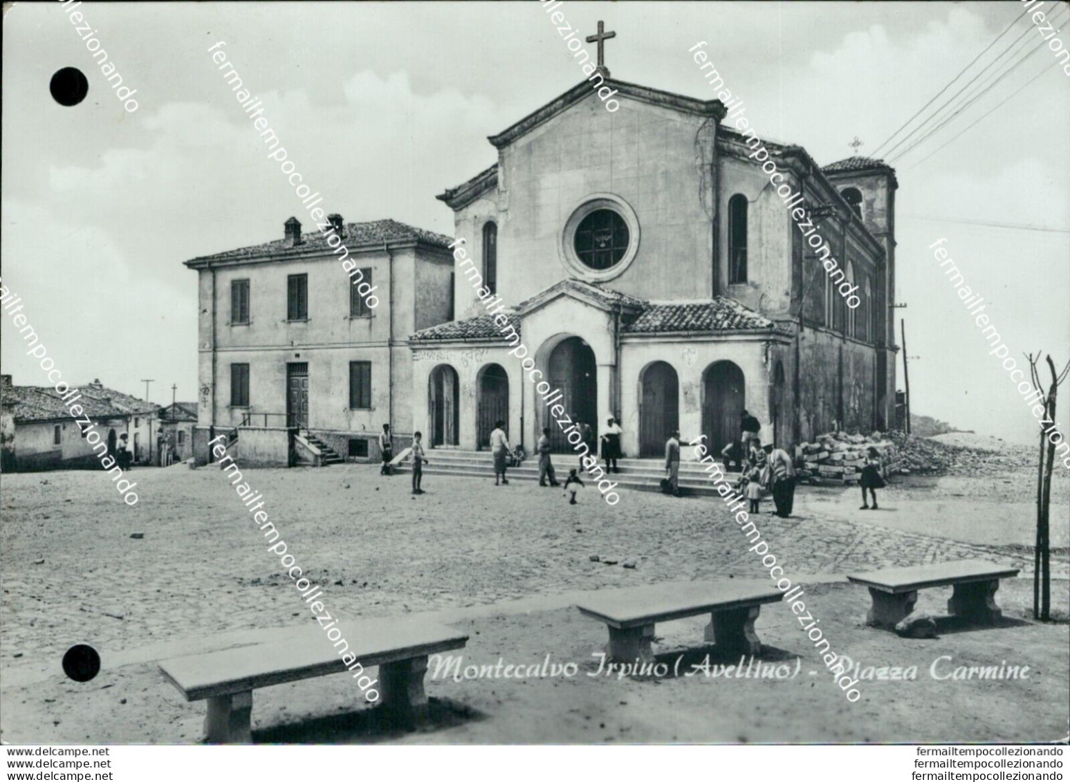 Bc432 Cartolina Saluti Da Montecalvo Irpino Fori D'archivio  Avellino - Avellino