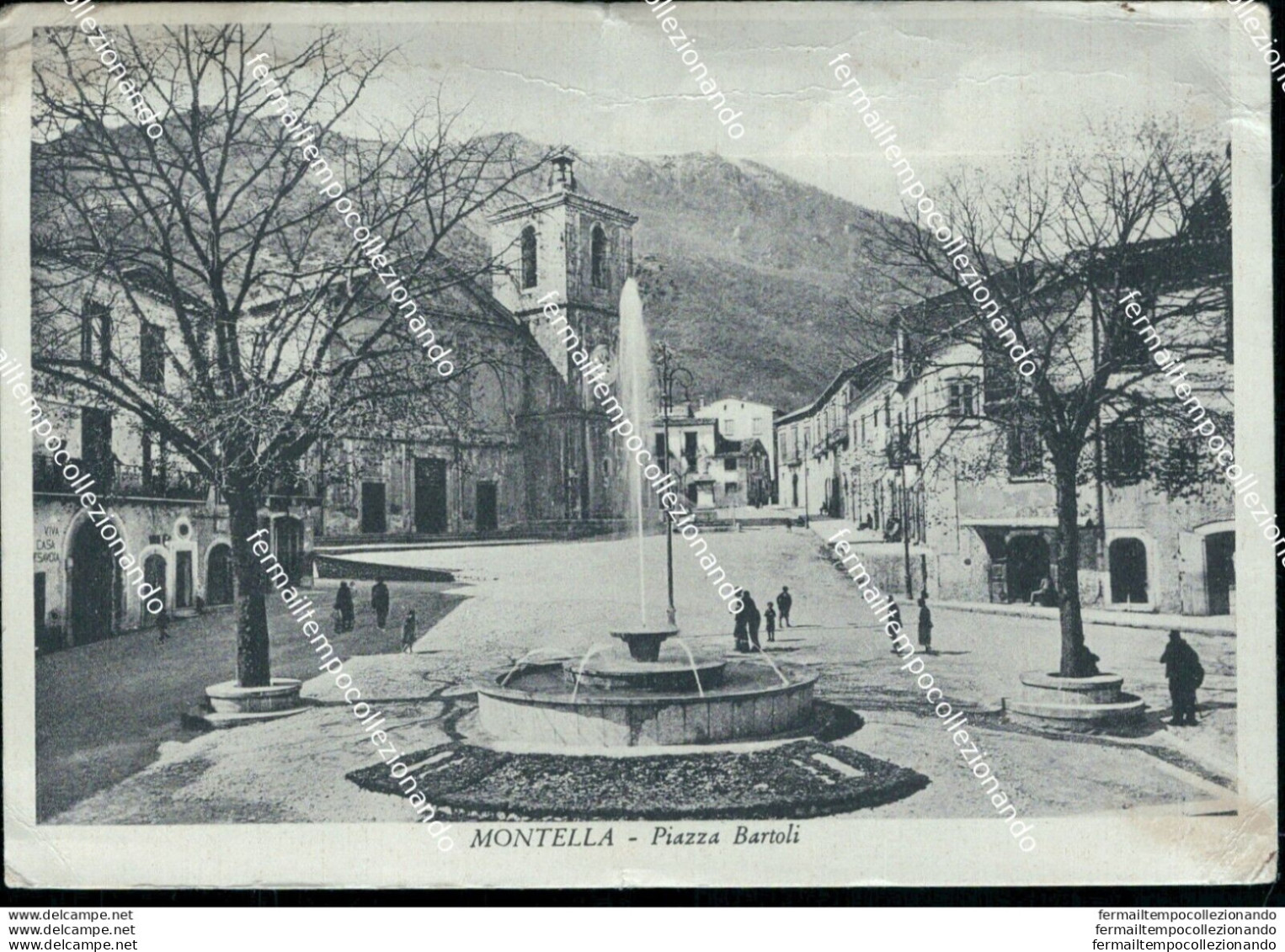 An713 Cartolina Montella Piazza Bartoli 1954 Provincia Di Avellino - Avellino