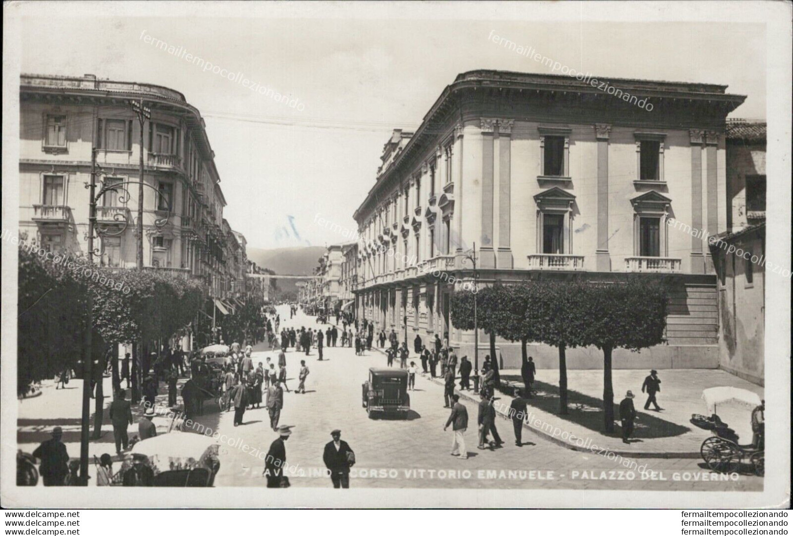 Af644 Cartolina Avellino Citta' Corso Vittorio Emanuele Palazzo Del Governo 1943 - Avellino