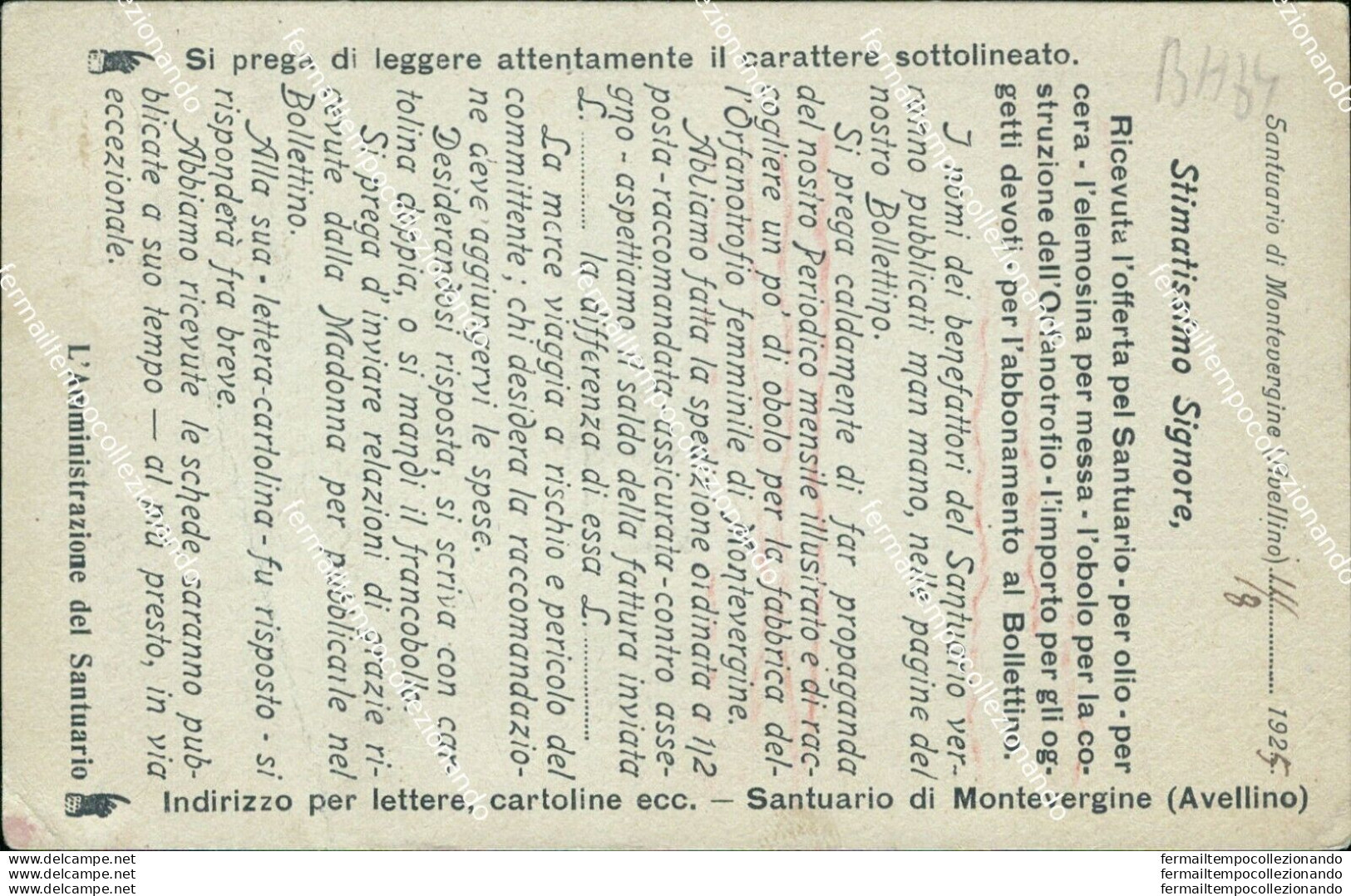 Bh84 Cartolina L'orfanotrofio Femminile Maria S.di Montevergine Avellino - Avellino