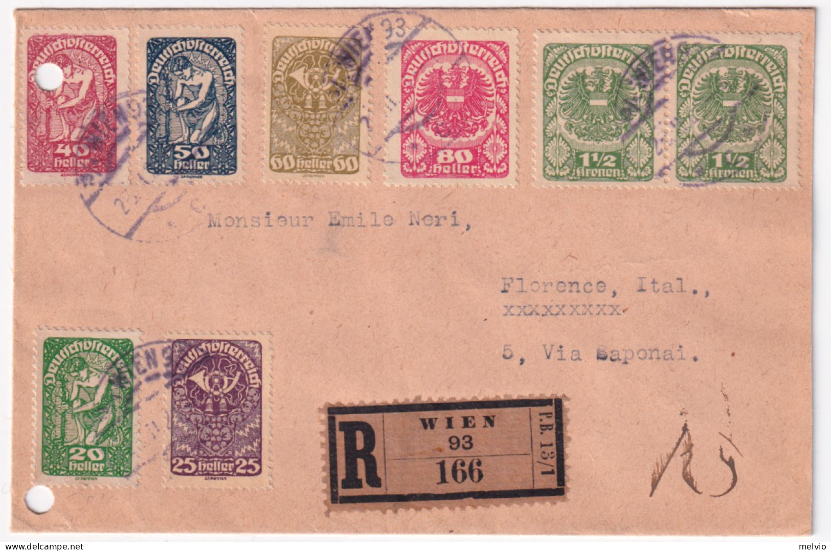 1922-AUSTRIA Simboli E Stemmi H. 20, 25, 40, 50, 60, 80 E Coppia Kr 1,5 + (al Ve - Other & Unclassified
