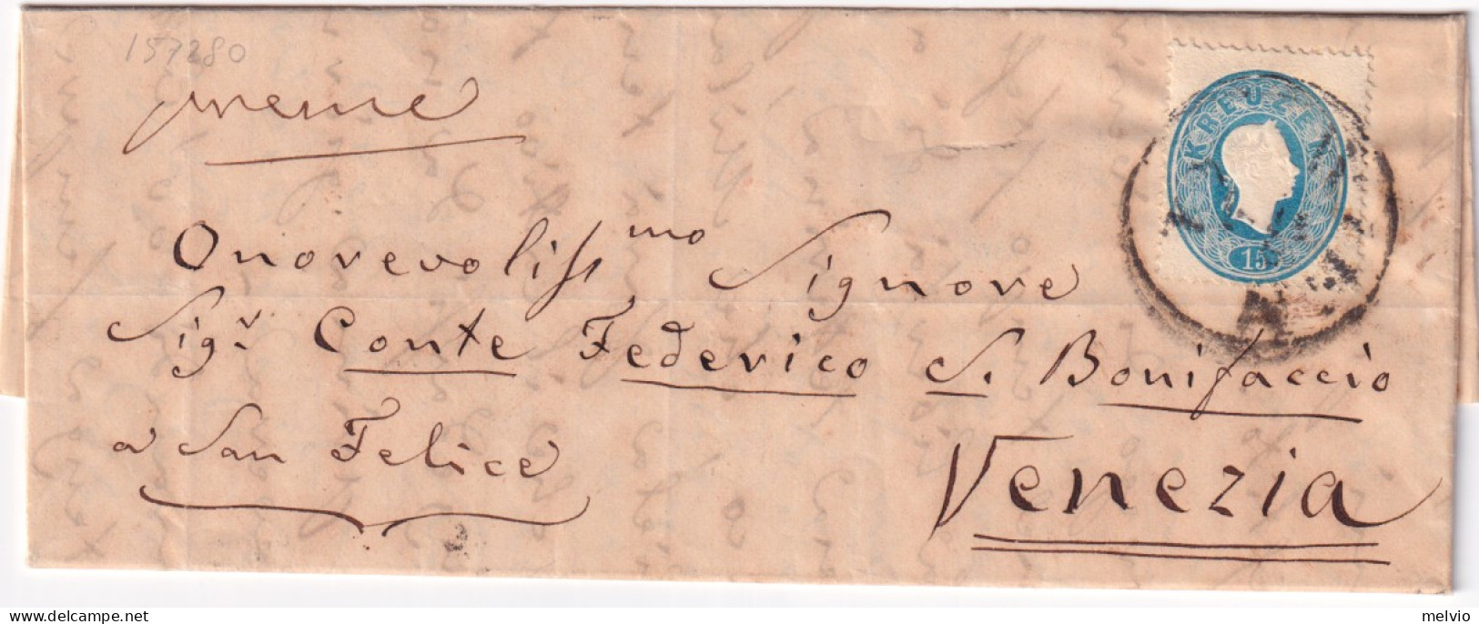 1861-AUSTRIA K. 15 (21) Su Lettera Vienna (23.5) Per Venezia - Other & Unclassified