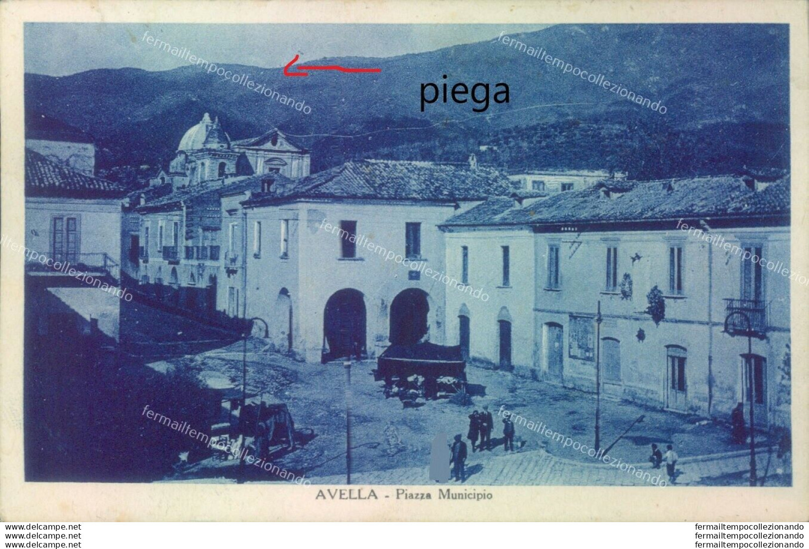 D734 Cartolina Avella Piazza Municipio Provincia Di Avellino - Avellino