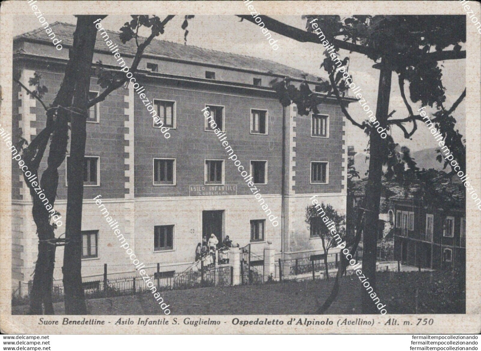 As514 Cartolina Ospedaletto D'alpinolo Suore Benedettine Asilo Avellino - Avellino