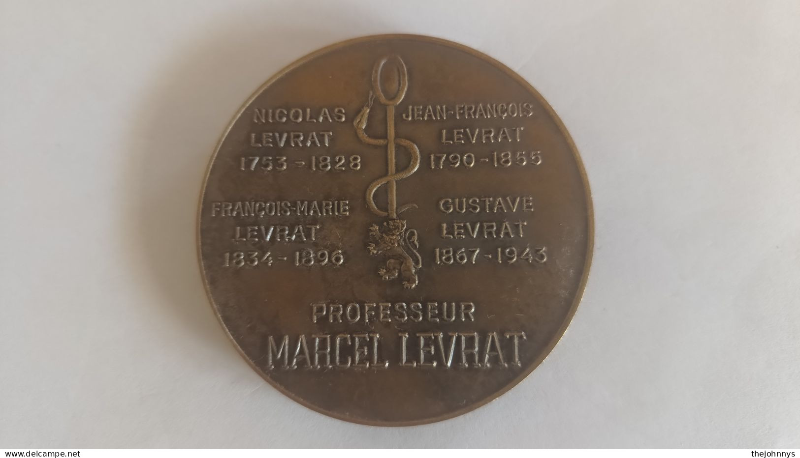 RARE : Médaille Professeur Marcel Levrat 65 Mm 131 G Bronze - Other & Unclassified