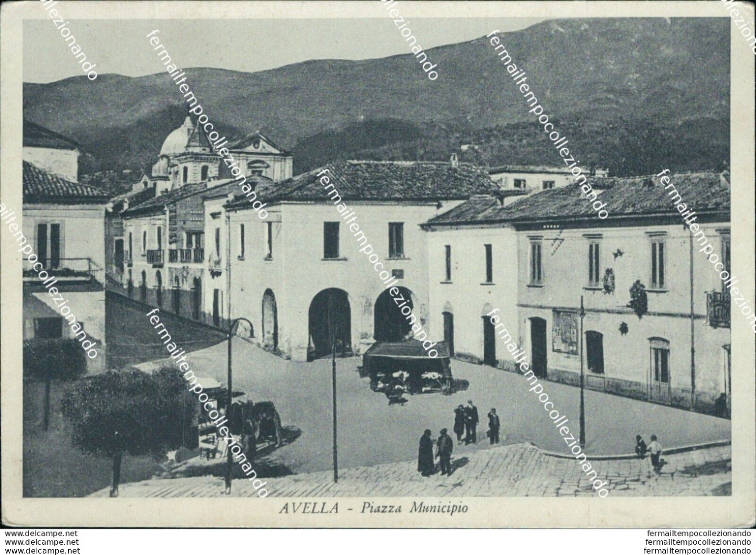 Bt512 Cartolina Avella Piazza Municipio Provincia Di Avellino Campania - Avellino